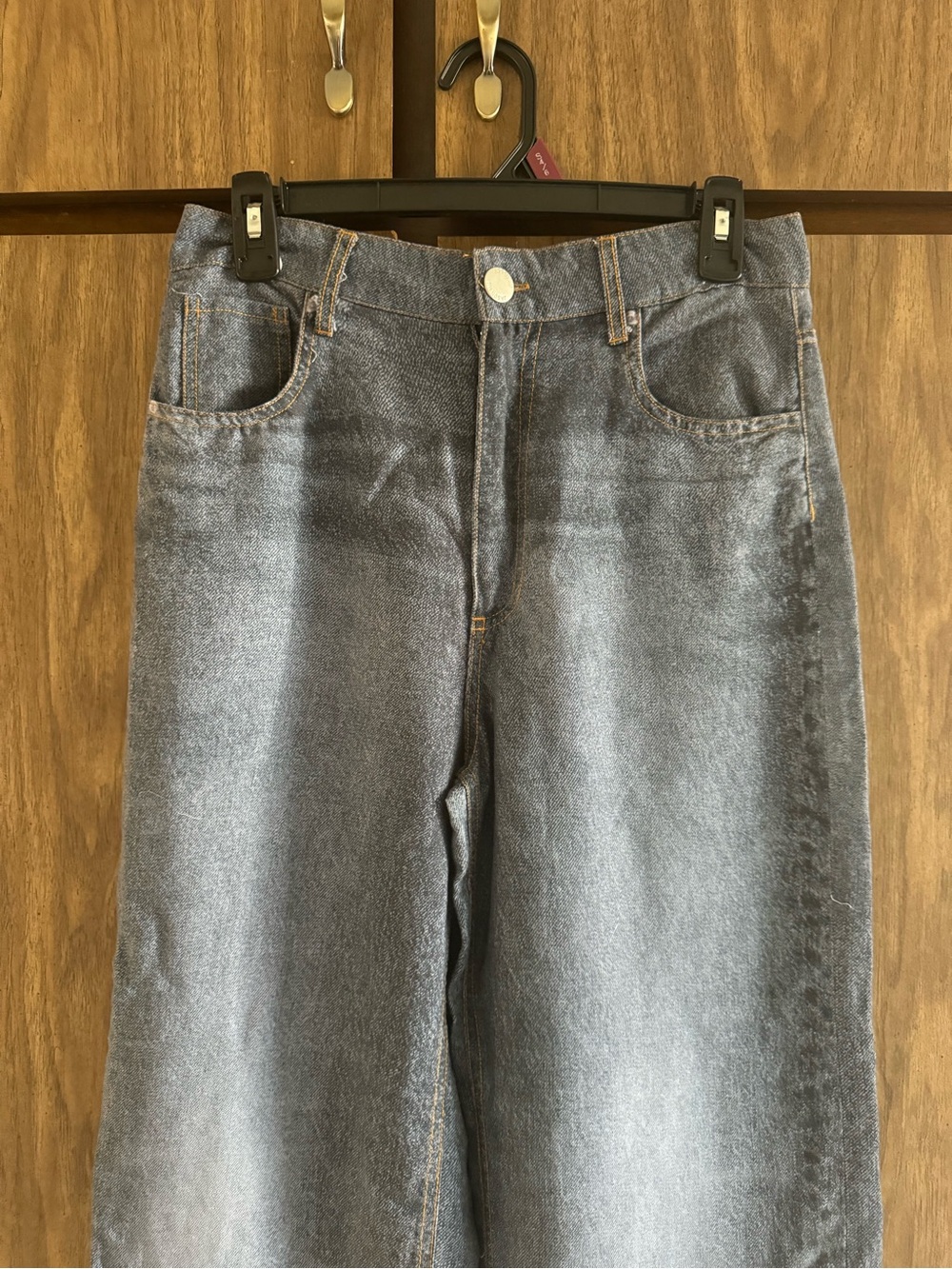Jason Wu Wide-Leg High-Rise “Sweat Pant” Jeans in Washed Blue Denim - Picture 5 of 9